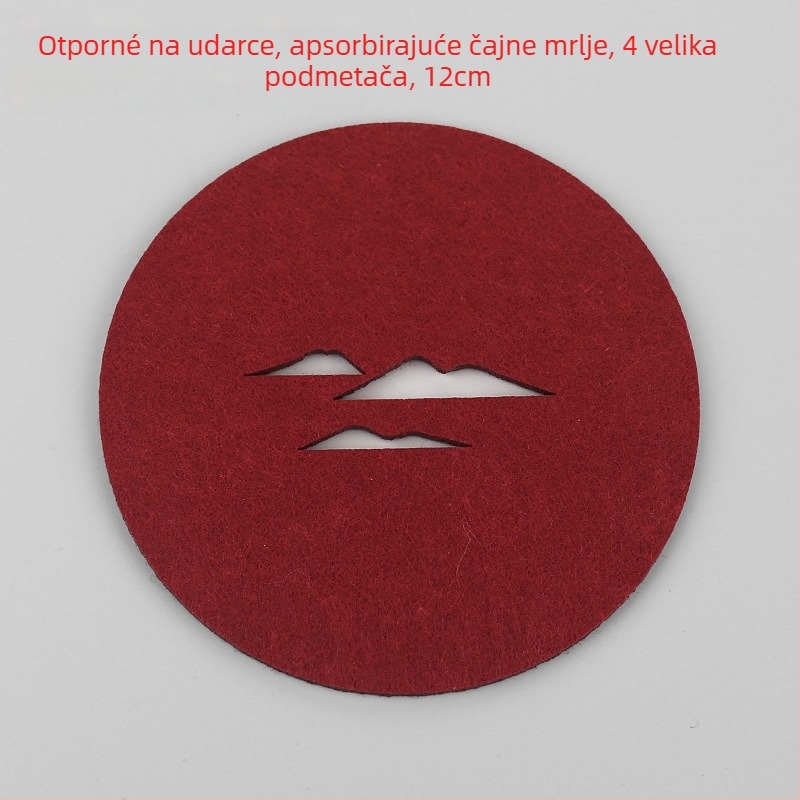 Kružna filc podmetač za čajnu ceremoniju, toplinska izolacija, protuklizna i upijajuća