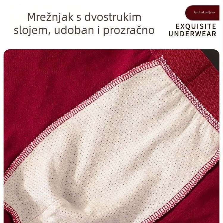 Muške bokserice od pamuka, kineskog stila, srednje visine struka, prozračne, podstava za prepona od viskoze