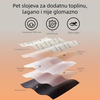 Muški termalni komplet za jesen-zimu, 100% vuna, antibakterijski, grijanje infracrvenim zrakama, gornji dio i hlače
