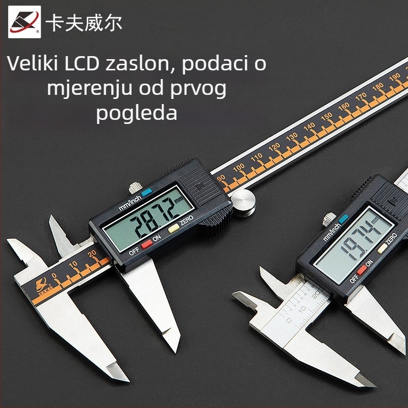 Kraftwell Vernier mjerač s digitalnim zaslonom, nehrđajući čelik