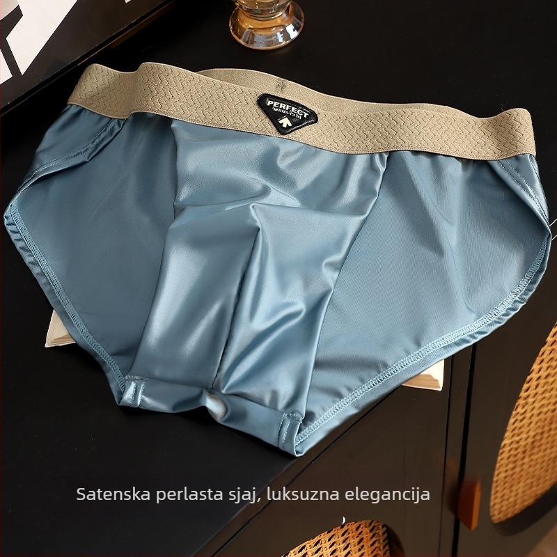 Muške bokserice od najlona, prozračne, brzo se suše, pleteni kroj, srednji pojas, pamučna podstava