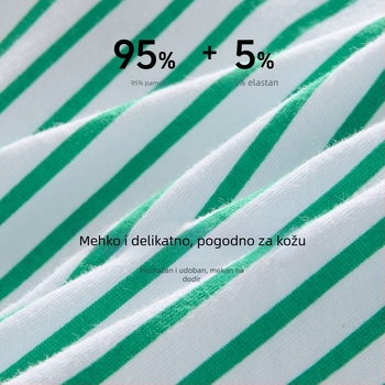 Muške pamučne boxerice na pruge — srednji pojas, jednostavno tkanje, 90–95% pamuka, podstava prepona od pamuka