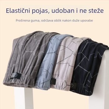 Muške pamučne bokserice – dišuće, opuštenog kroja, plus veličina, geometrijski uzorak (95-100% pamuk, srednji pojas, udobnost u svih četiri sezone)