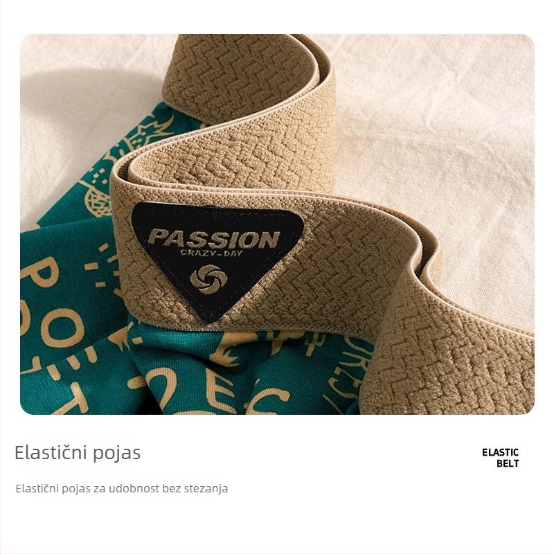 Muške bokserice od pamuka – sportske, brzo suše, prozračne, antibakterijske; pamuk 90–95%; pleteni materijal; srednji pojas; jednobojne.