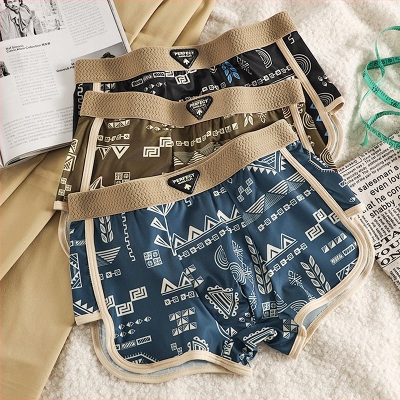 Muške hlačice od ice silk, prozračne, srednji pojas, brzo sušeće, antibakterijske, pleteni materijal, pamukova podstava u preponi