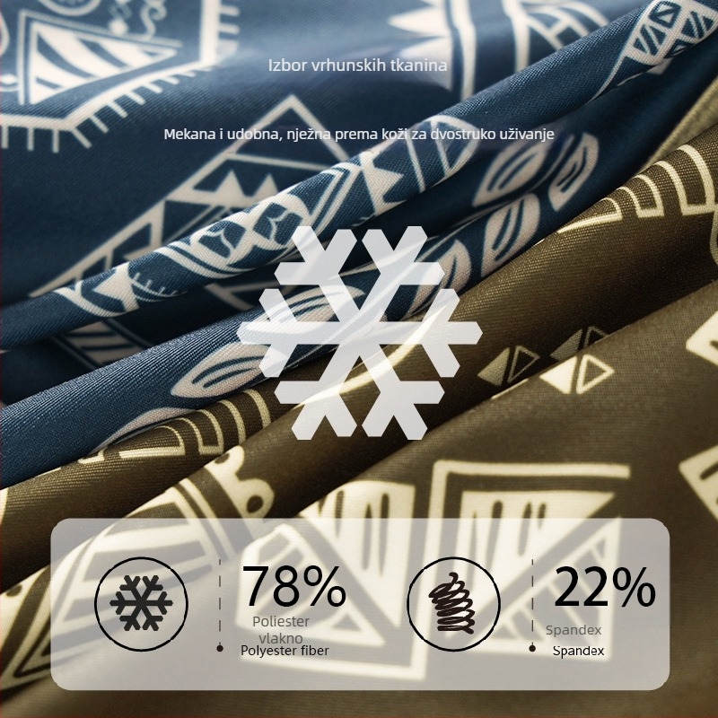 Muške hlačice od ice silk, prozračne, srednji pojas, brzo sušeće, antibakterijske, pleteni materijal, pamukova podstava u preponi