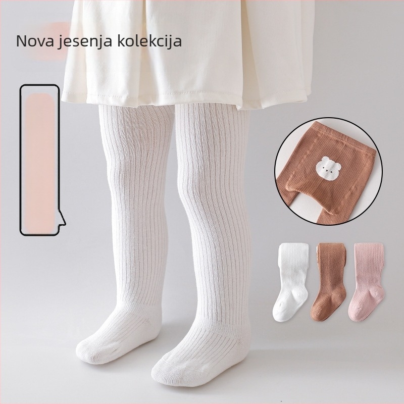 Dječje pamučne legice s visokim strukom, motiv životinja, pune duljine, elastični pojas, za djecu 1–3 godine, proljetno i jesensko, kolekcija jeseni 2025