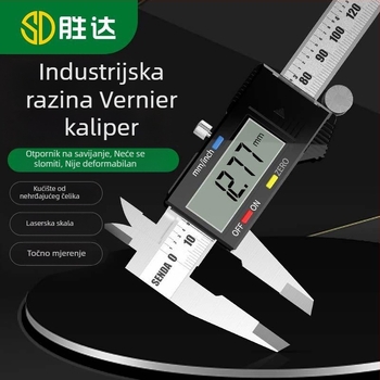 Industrijski vernier mjerni alat s digitalnim zaslonom, nehrđajući čelik, točnost 0,02 mm