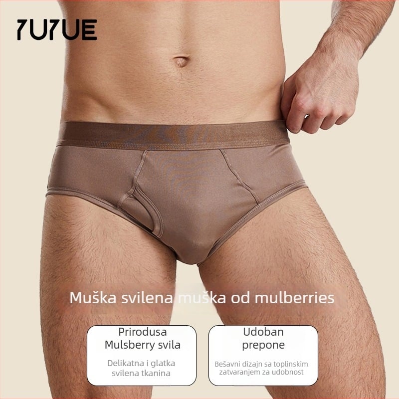 Muške gaćice od Mulberry svile, prozračne, srednji pojas, 95–100% svile