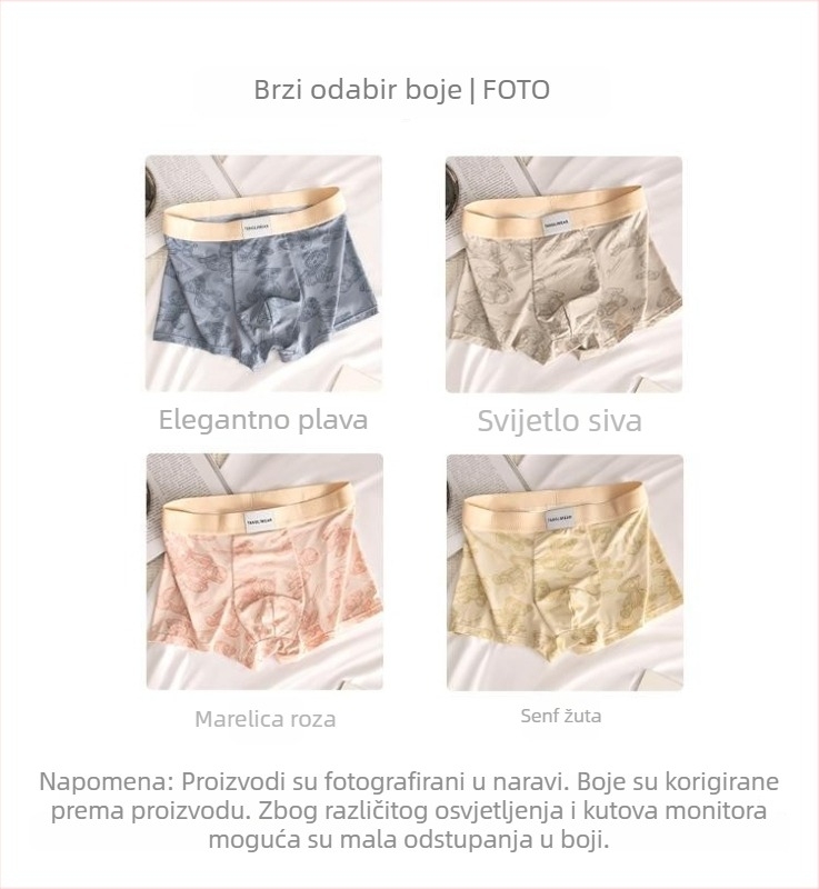 Bear muške bokserice s prozračnom mrežom od ice silk, srednji pojas