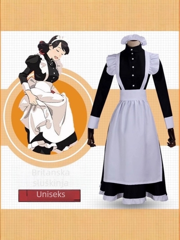 Kostim za cosplay službenice – japanskog Lolita stila, unisex (Materijal: poliester; Glavni sastav tkanine: ispod 30%; Marka: Qingtu Garment; Prigode: igre i anime uloge)