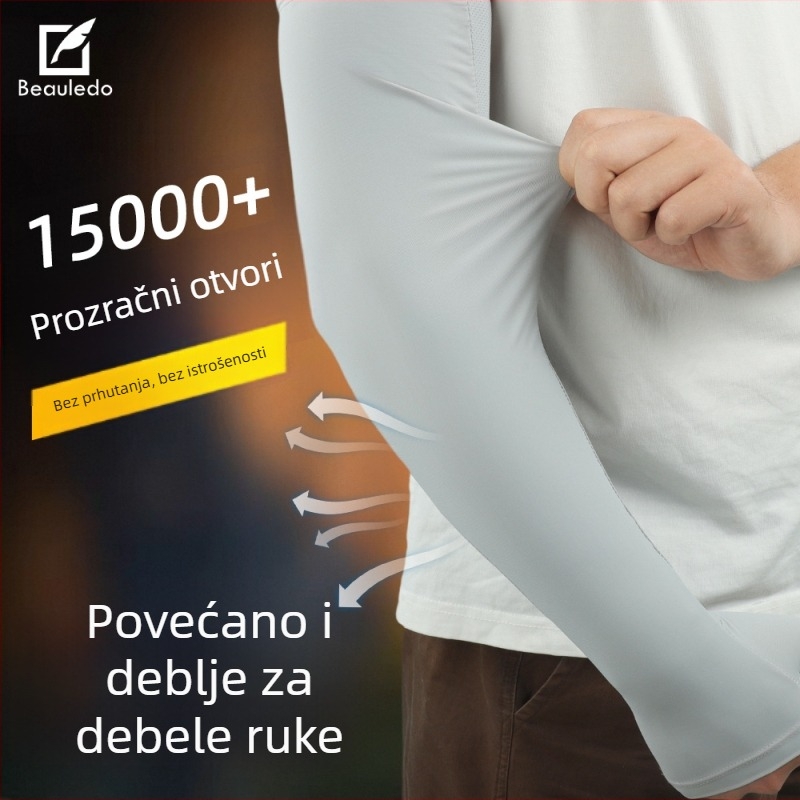 UV rukavi od Ice Silk - Unisex, Hladni, Visoko elastični, Za vanjske sportove (Poliester 81-95%)