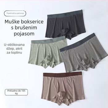 Muške termalne bokserice s brušenom površinom, antibakterijske, korejskog stila, 7A