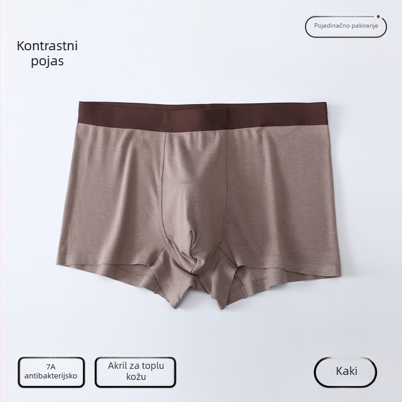 Muške termalne bokserice s brušenom površinom, antibakterijske, korejskog stila, 7A