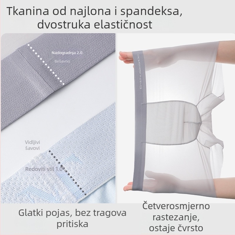 Muške bokserice od ice silk, ultra tanke, brzo sušeće, s 95% pamuka u preponama, prozračne, antibakterijske