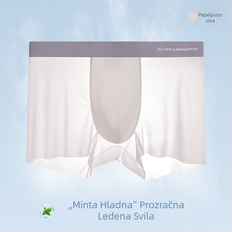 Muške bokserice od ice silk, ultra tanke, brzo sušeće, s 95% pamuka u preponama, prozračne, antibakterijske
