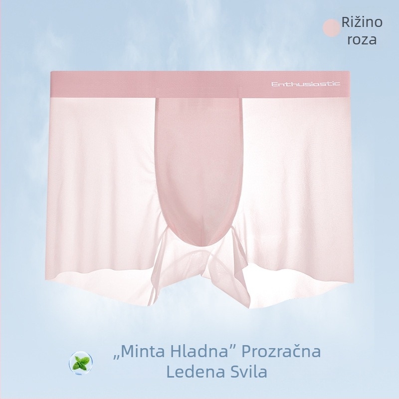 Muške bokserice od ice silk, ultra tanke, brzo sušeće, s 95% pamuka u preponama, prozračne, antibakterijske