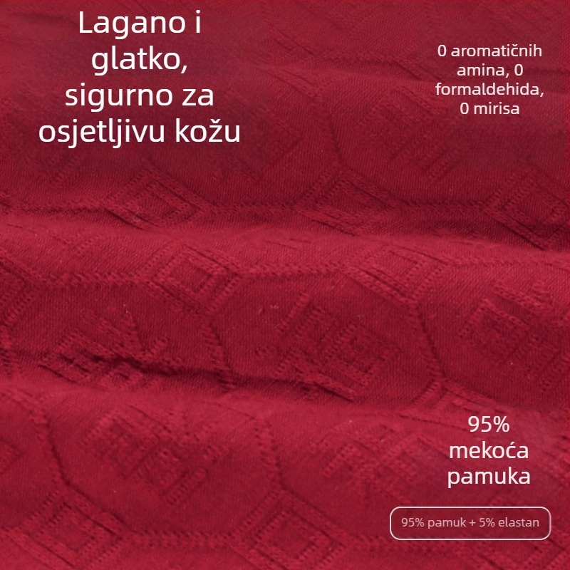 Crvene muške bokserice, jednobojne, pamuk, prozračne, velika veličina