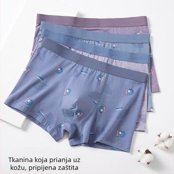Muške pamučne bokserice s srednjim strukom, plus veličina, brzo sušeće, ugodne koži, prozračne