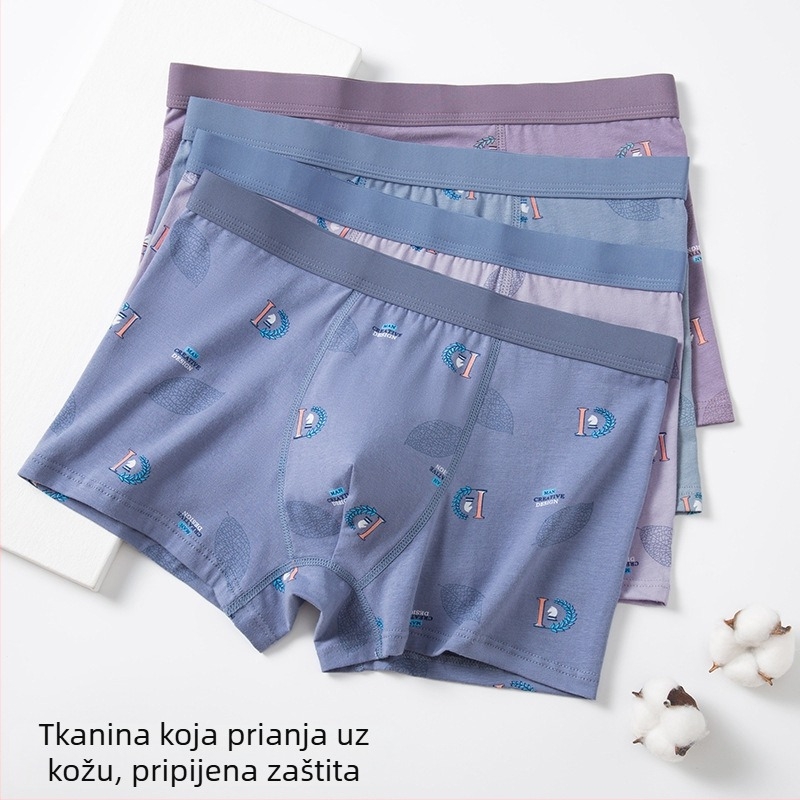 Muške pamučne bokserice s srednjim strukom, plus veličina, brzo sušeće, ugodne koži, prozračne