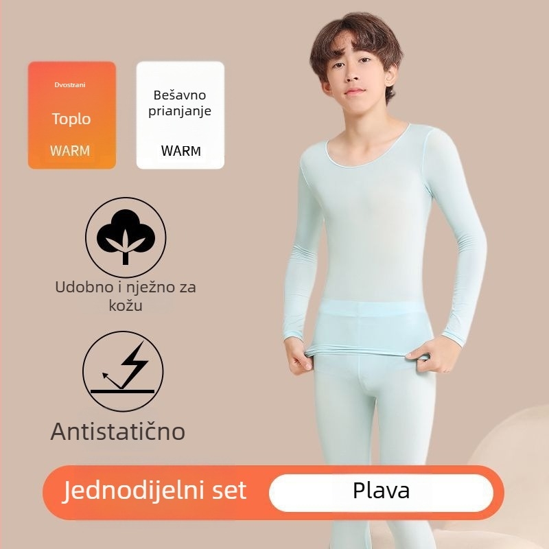 Ženski ultra-tanki termalni set s kapuljačom – bazni top i hlače, 37°C toplina, za djevojčice