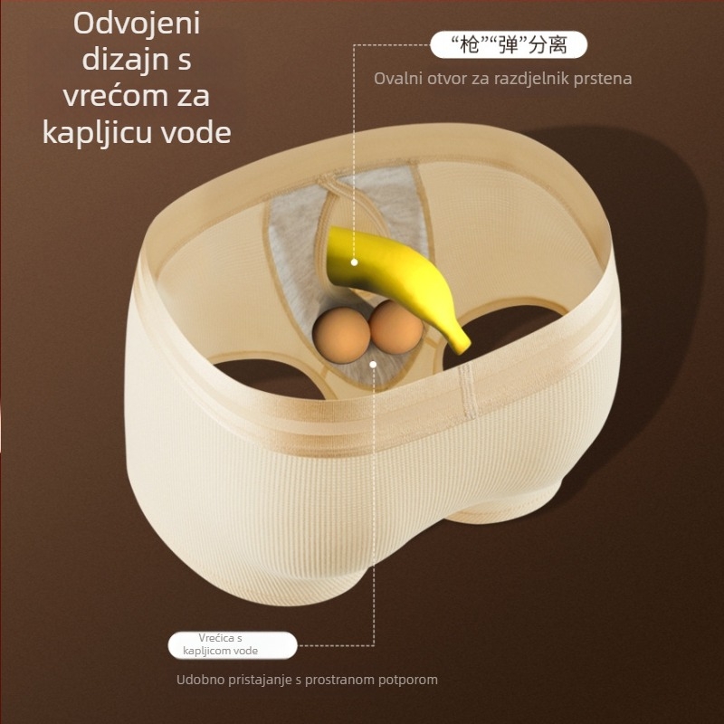 Muške bokserice u stilu svemirske kapsule, s odvojivim džepom, U‑oblik velika džepna, waflov pamuk, prozračne, antibakterijske