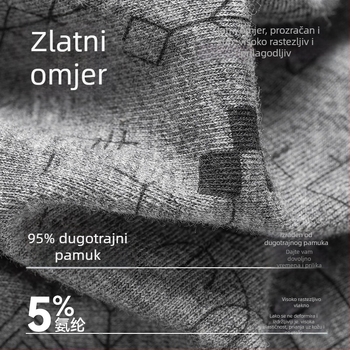 Muške gaće od 100% pamuka, prozračan i mekan, geometrijski uzorak, velike veličine.