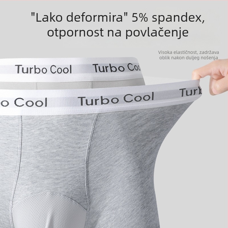Muške pamučne bokserice, prozračne i antibakterijske, 95–100% pamuk, pleteni materijal, srednje visok struk