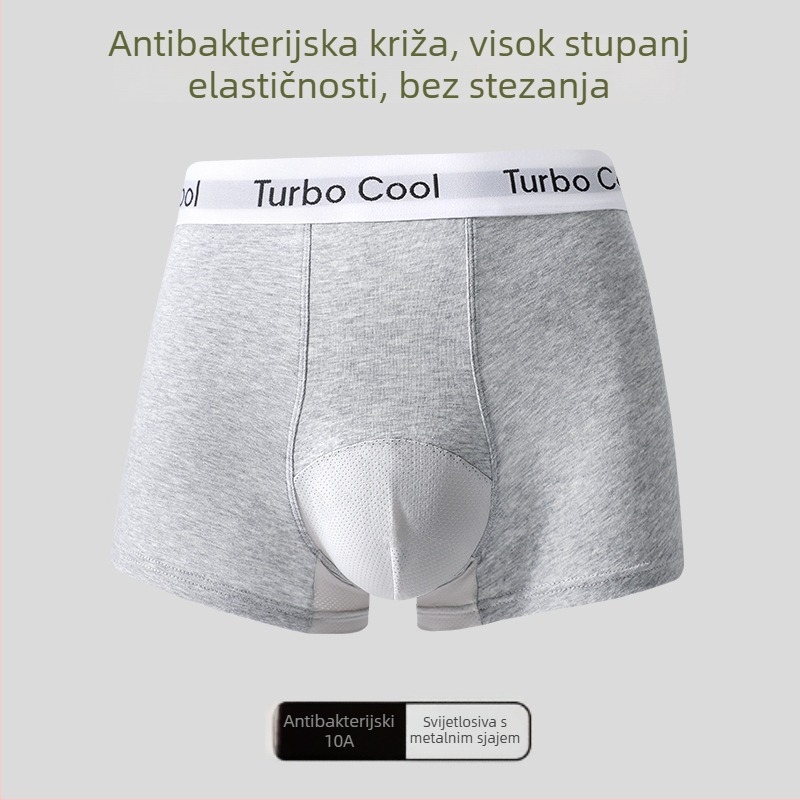 Muške pamučne bokserice, prozračne i antibakterijske, 95–100% pamuk, pleteni materijal, srednje visok struk