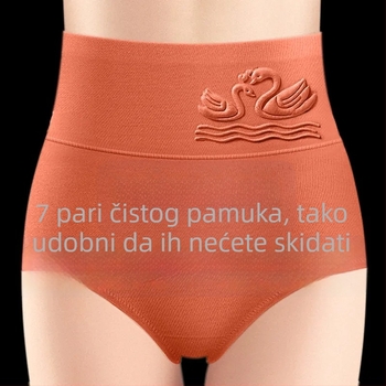 Damske pamucne gaćice s visokim strukom, antibakterijske, prozračne, podrška trbuhu, grafen antibakterijski
