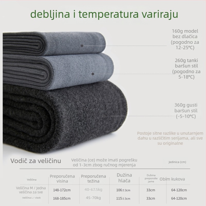 Pamukaste rebraste tajice, mikroelastične, srednja debljina, zadržavaju toplinu, 30–50% pamuka