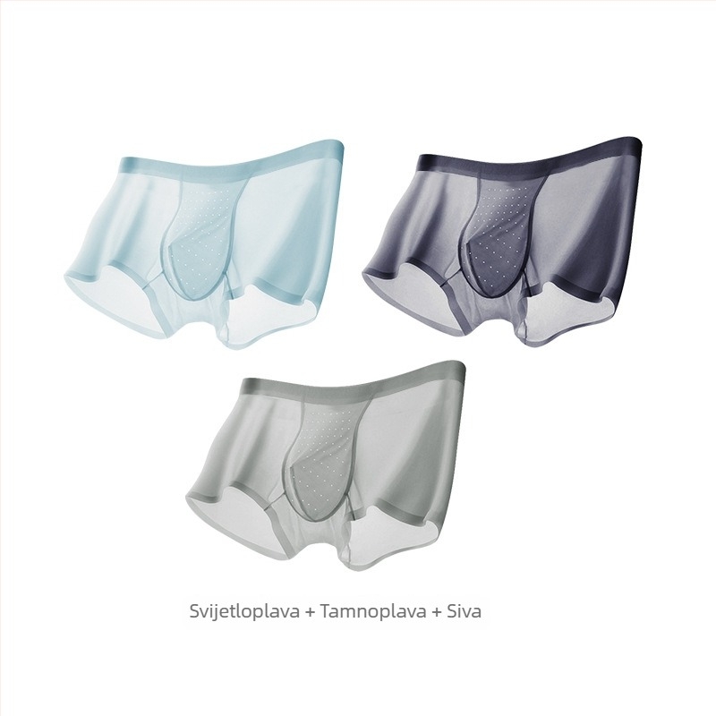 Muške bokserice od najlona, prozračne, srednje visoke visine struka, podstava prepona od viskoze