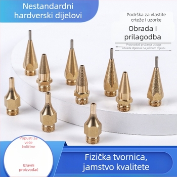 Univerzalna mlaznica za pistolju topljenja ljepila, bakrena mlaznica, izlaz promjera 1 mm, duga uska mlaznica, zamjenska mlaznica