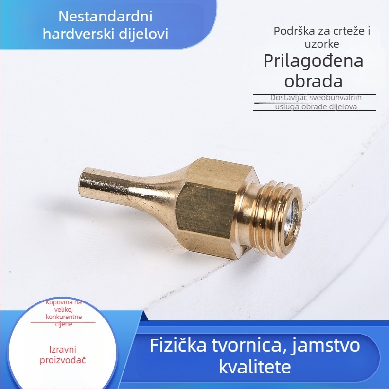 Univerzalna mlaznica za pistolju topljenja ljepila, bakrena mlaznica, izlaz promjera 1 mm, duga uska mlaznica, zamjenska mlaznica