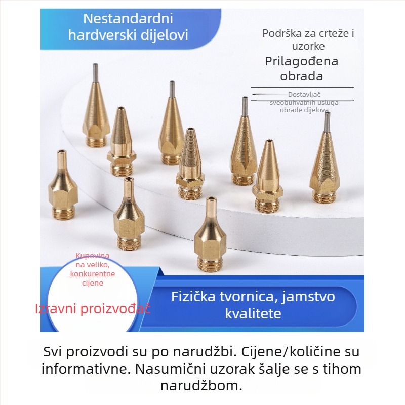 Univerzalna mlaznica za pistolju topljenja ljepila, bakrena mlaznica, izlaz promjera 1 mm, duga uska mlaznica, zamjenska mlaznica