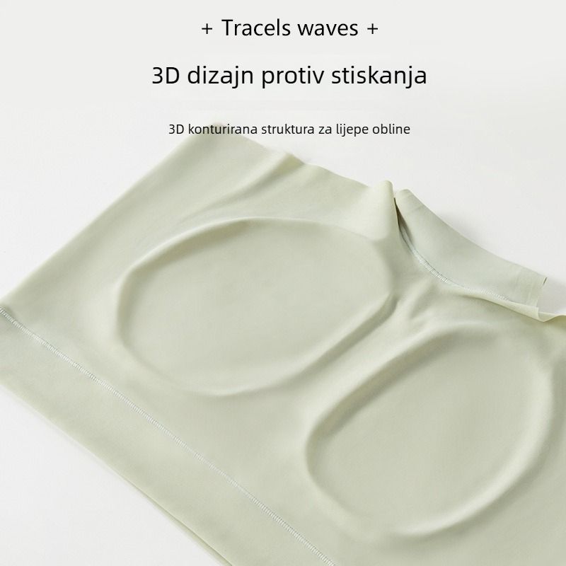 Ženske sigurnosne gaćice od ledenog svile, srednji struk, anti-prozirne, antibakterijske, podstava područja stidne 100% pamuk, glavna tkanina 75% najlon