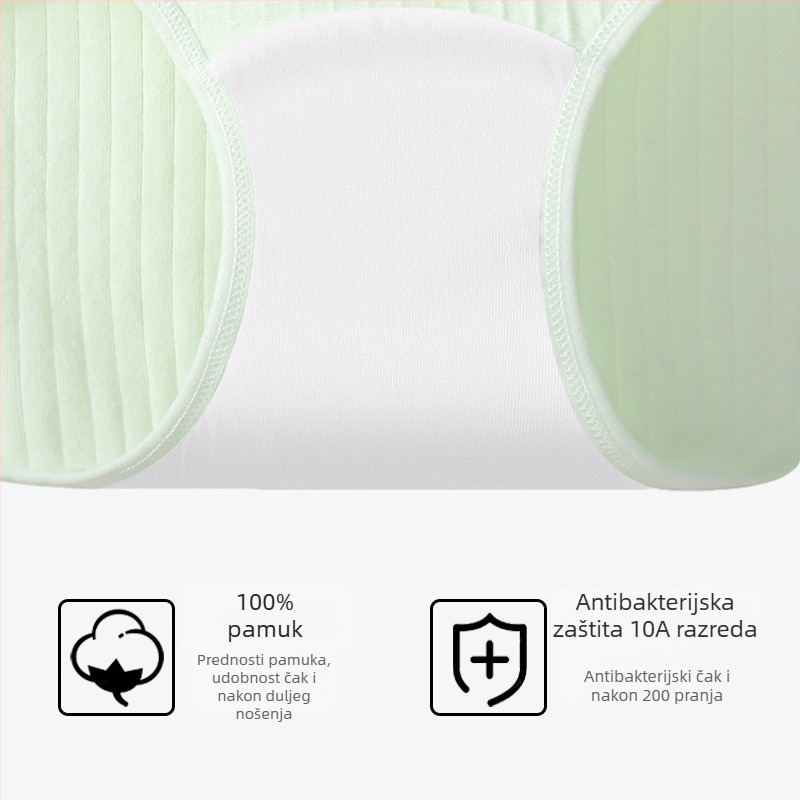 Damske gaćice s visokim strukom, 100% pamuk, antibakterijska prepona, prozračne, podrška trbuhu, pleteni materijal
