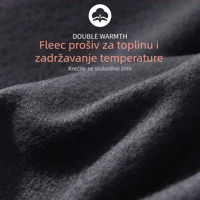 Muški termalni komplet donjeg i gornjeg rublja, fleece podstava, brzo sušenje, elastični poliester, srednja debljina