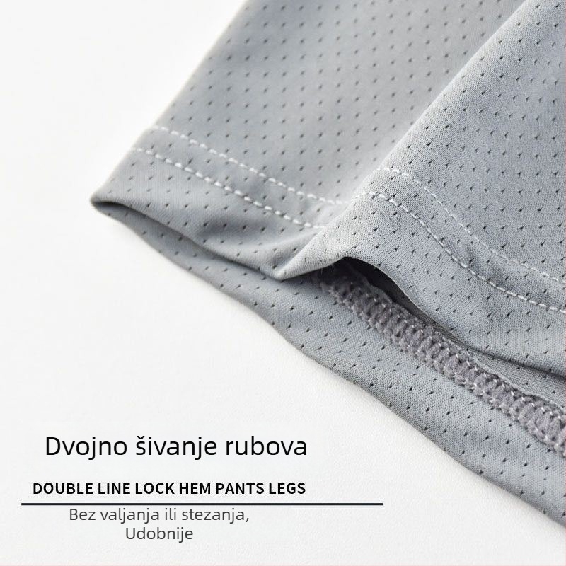 Muške gaćice za veći veličinu, prozračne mrežaste tkanine, brzo sušeće, produženi kroj, Ice Silk mreža