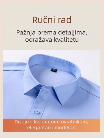 Muška košulja od vunene smjese sa baršunastom podstavom, debela za zimu, dugi rukavi, kvadratni ovratnik