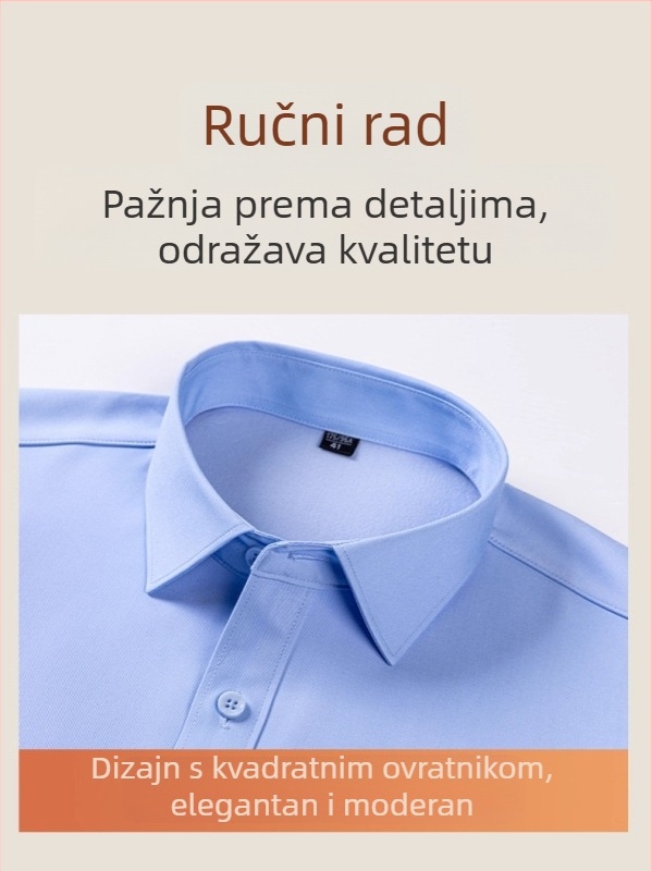 Muška košulja od vunene smjese sa baršunastom podstavom, debela za zimu, dugi rukavi, kvadratni ovratnik