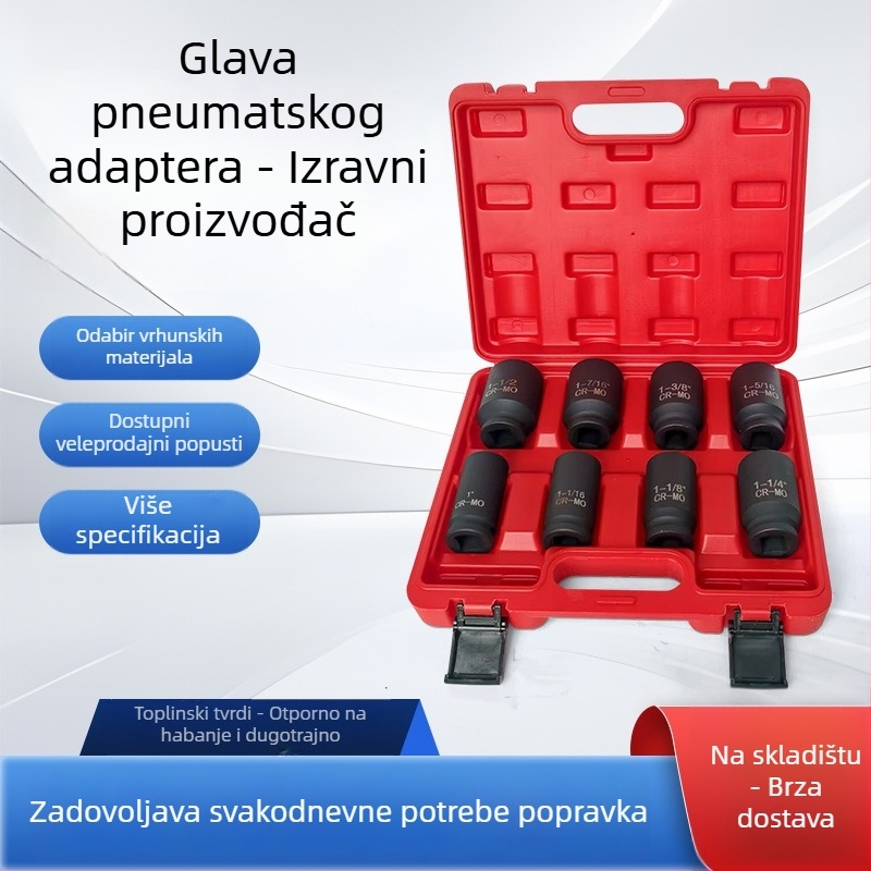 Pneumatska glava utičnice – teškog rada, produženi šestouholnik, 40Cr čelik, univerzalna kompatibilnost