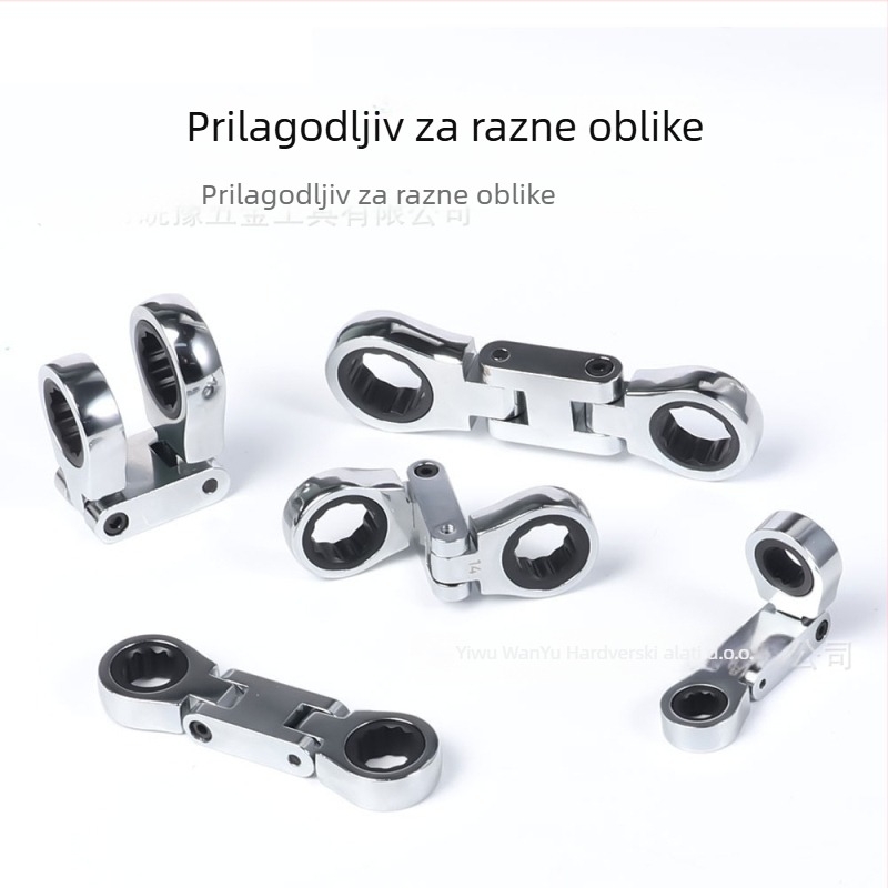 Pet djelni set ključeva s prilagodljivom glavom, prijenosna platnena torba — Wanyu hardware, krom-vanadij čelik, za popravak strojeva