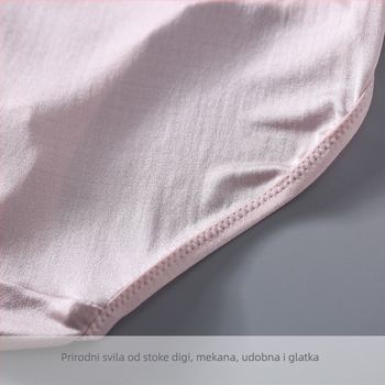Ženske gaćice od svile s visokim strukom, prozračne, pletene, 100% svila Mulberry, podstava od svile