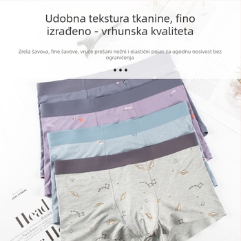 Muške bokserice od modalnog materijala, srednji pojas, prozračne, otisci životinje, geometrijski, crtani likovi, biljni motivi, 90–95% modal