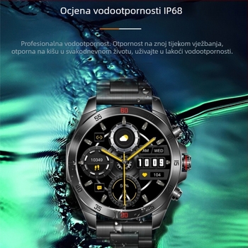 NX1pro pametni sat – potpuno metalni poslovni dizajn, AMOLED zaslon, remen od nehrđajućeg čelika, kućište od aluminijske legure, otpornost na vodu za svakodnevno korištenje, trajanje baterije 7–14 dana, Android kompatibilan