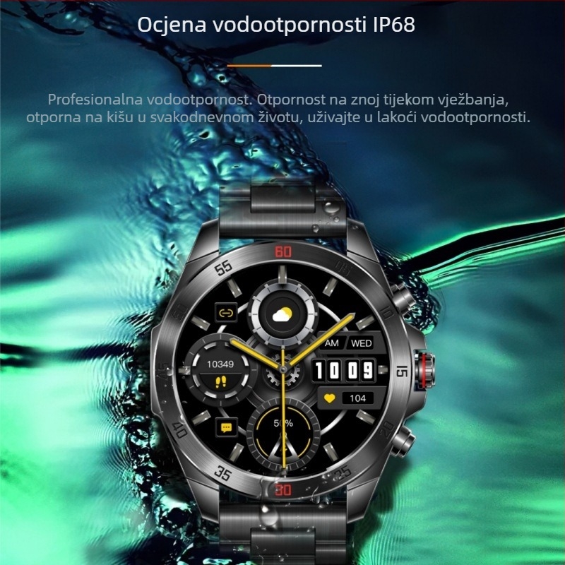 NX1pro pametni sat – potpuno metalni poslovni dizajn, AMOLED zaslon, remen od nehrđajućeg čelika, kućište od aluminijske legure, otpornost na vodu za svakodnevno korištenje, trajanje baterije 7–14 dana, Android kompatibilan