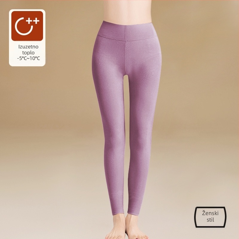 Visokim strukom pamučne termo tajice s flekso podstavom - debeli, 280 g, duljina 9/10