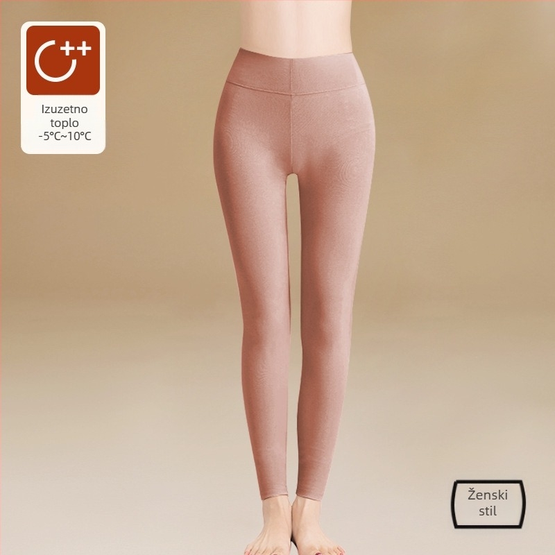 Visokim strukom pamučne termo tajice s flekso podstavom - debeli, 280 g, duljina 9/10