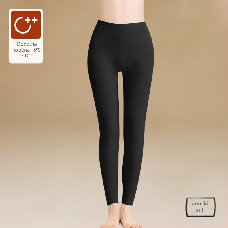 Visokim strukom pamučne termo tajice s flekso podstavom - debeli, 280 g, duljina 9/10